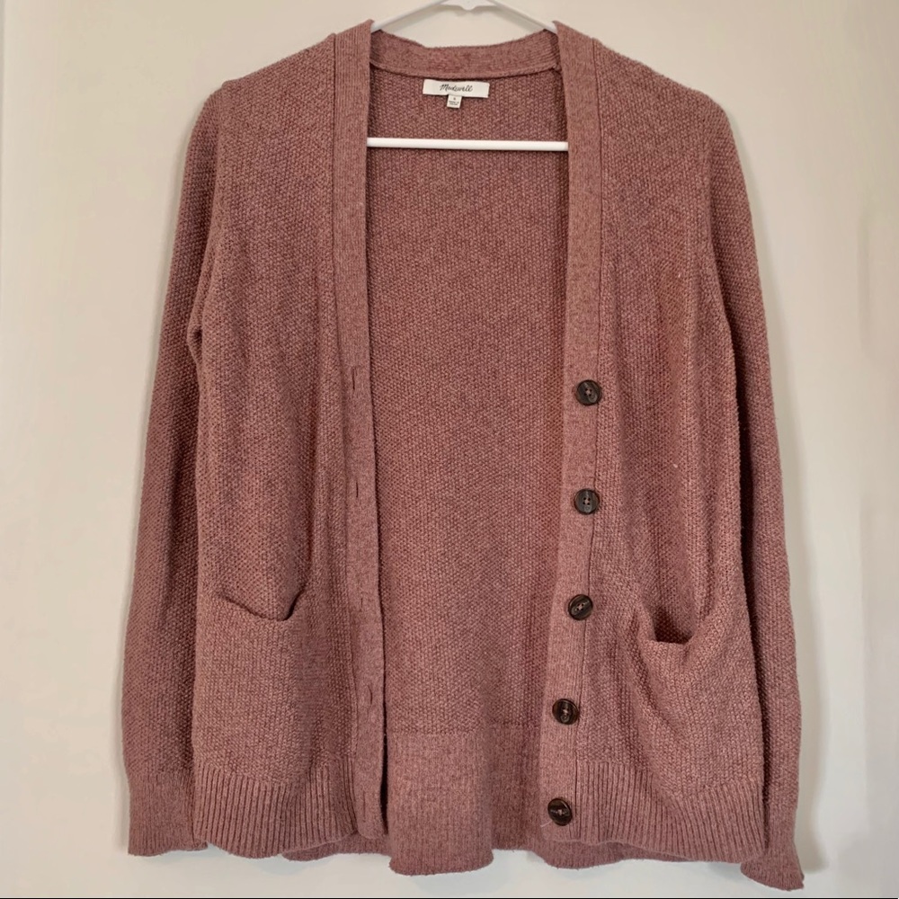 Madewell Textured Cardigan - Mauve Small